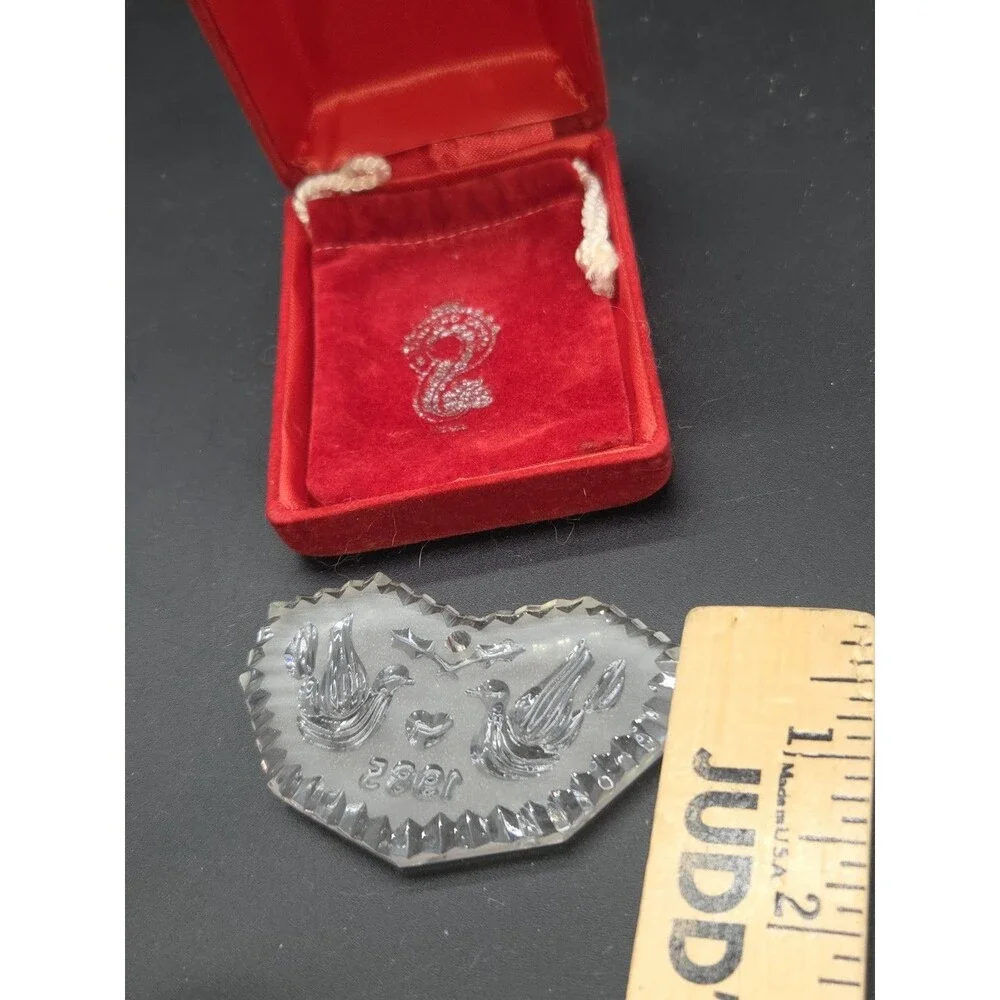 Vintage 1985 Waterford Crystal 12 Days of Christmas Two Turtle Doves ornament